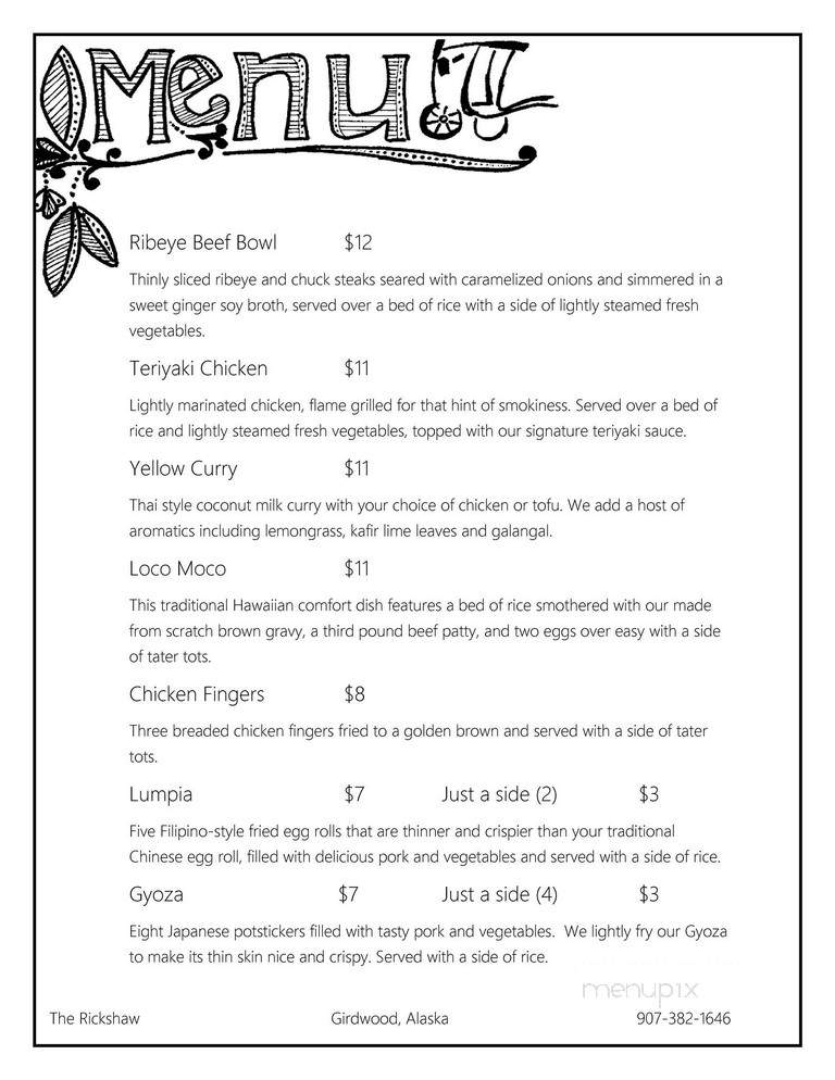 The Rickshaw - Anchorage, AK menu_pic