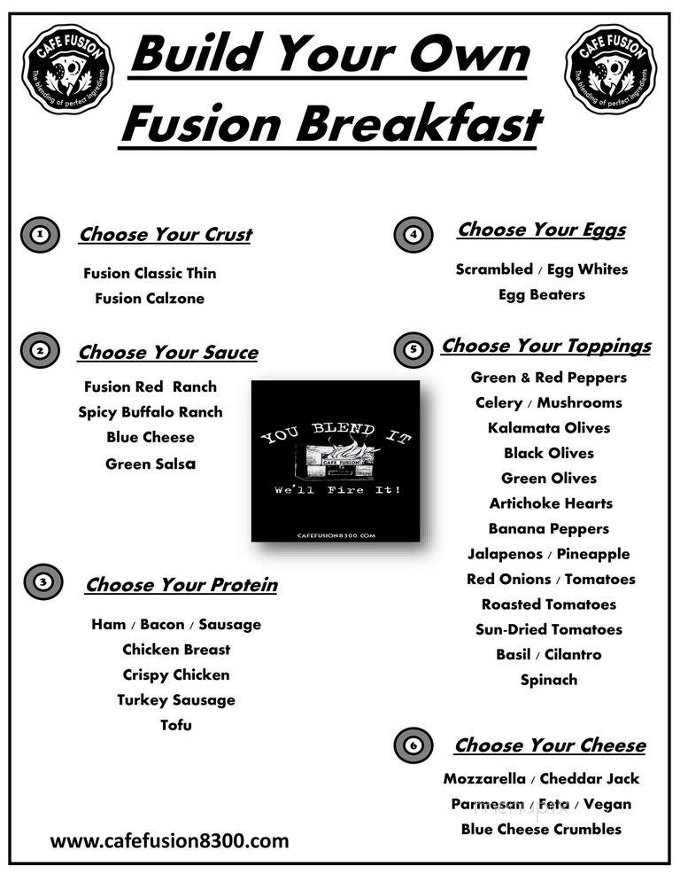 Cafe Fusion - Bloomington, MN menu_pic