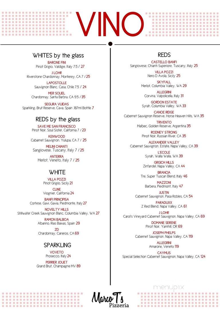 Marco T's Pizzeria - Anchorage, AK menu_pic
