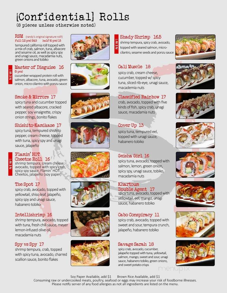 Sushi Confidential - San Jose, CA menu_pic