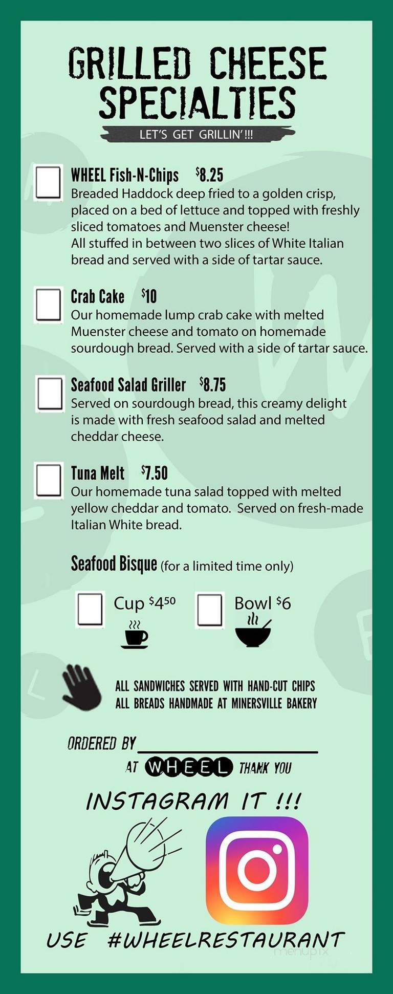 Wheel - Pottsville, PA menu_pic