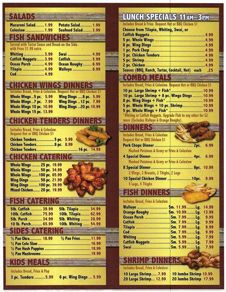 Wally's Fish and Chicken - Pontiac, MI menu_pic