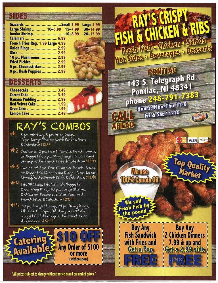 Wally's Fish and Chicken - Pontiac, MI menu_pic