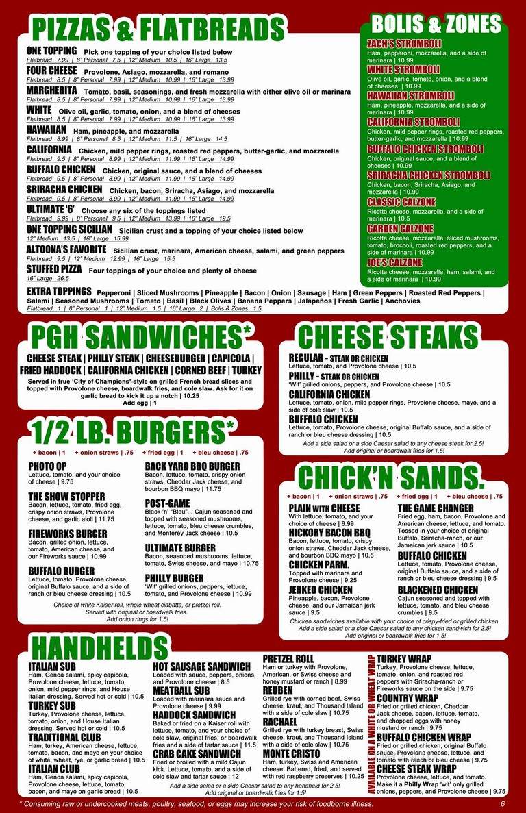 Joe's 58 St Grill & Tavern - Altoona, PA menu_pic