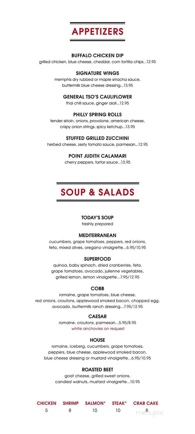Burtons Grill & Bar - Charlotte, NC menu_pic