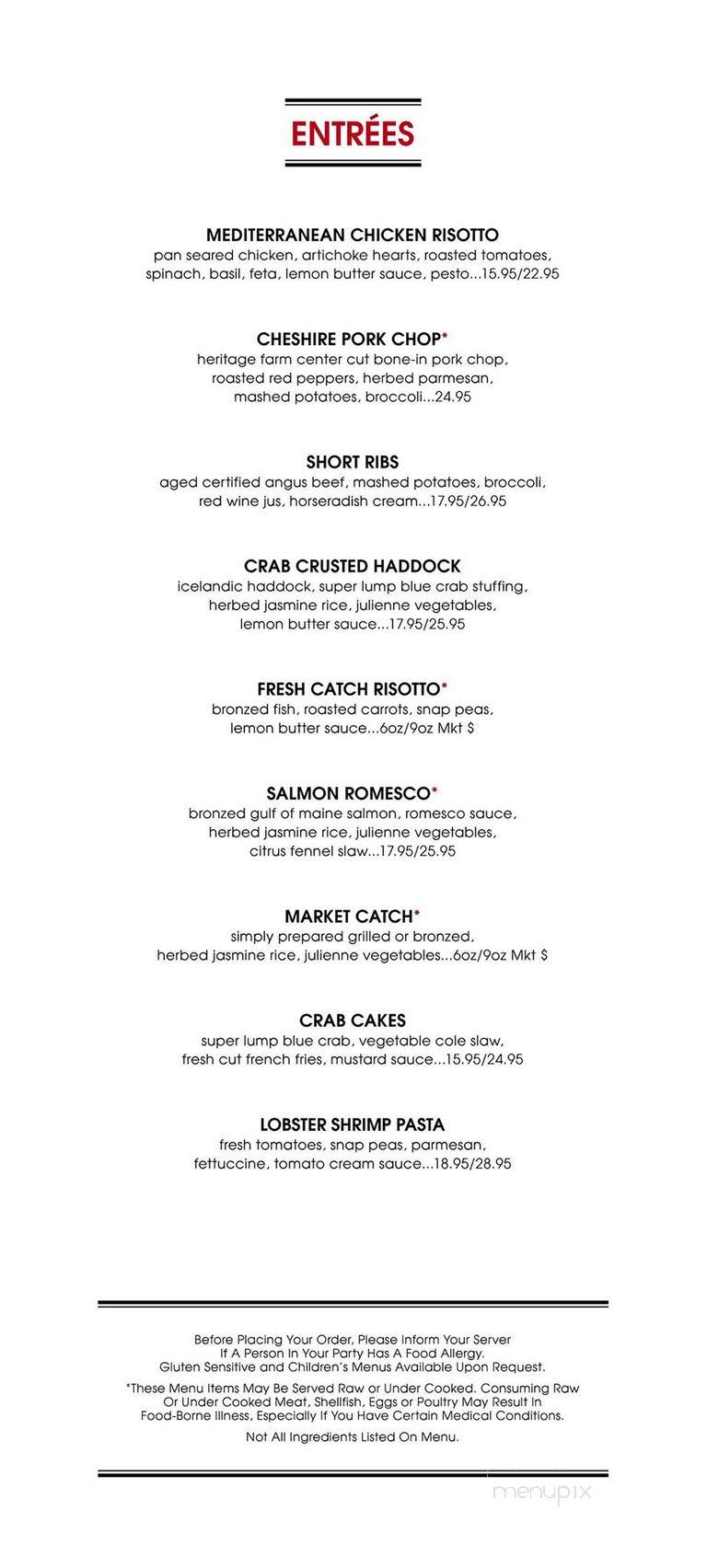Burtons Grill & Bar - Charlotte, NC menu_pic