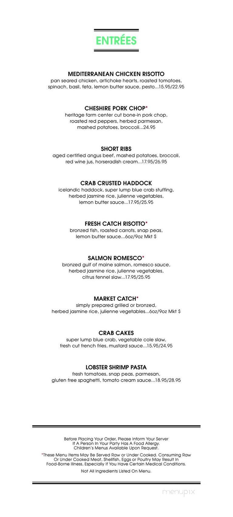 Burtons Grill & Bar - Charlotte, NC menu_pic