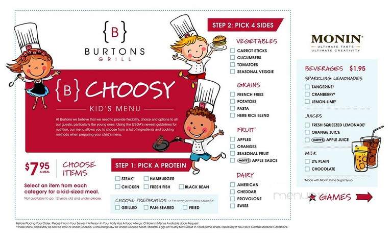 Burtons Grill & Bar - Charlotte, NC menu_pic