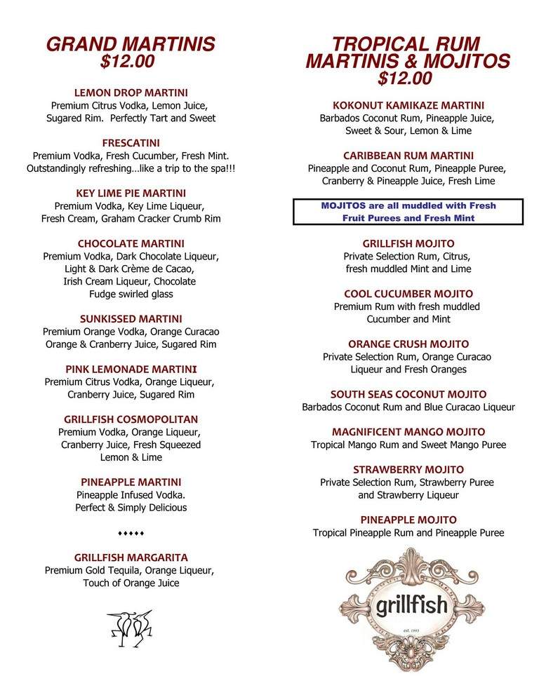 Grillfish - Lexington, KY menu_pic