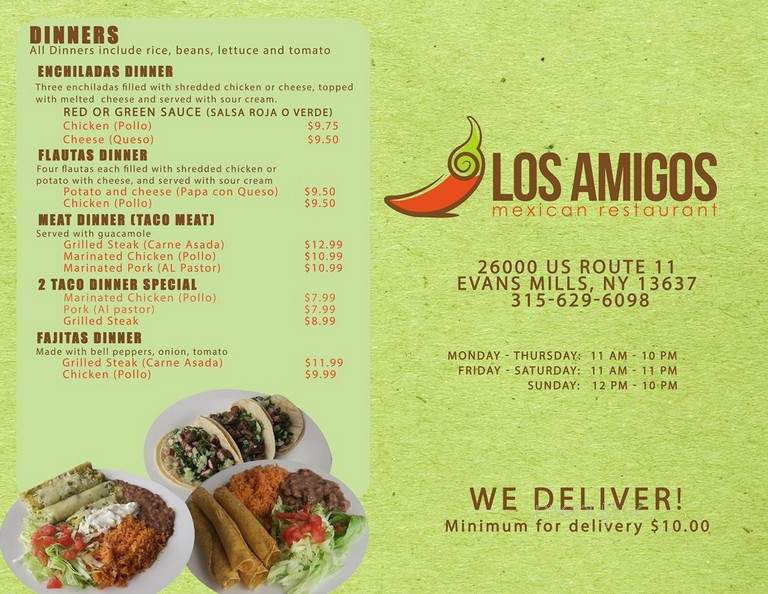 Los Amigos Restaurant - Evans Mills, NY menu_pic