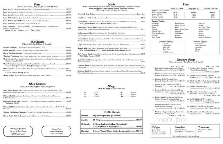 Jake's on Greentree - Turnersville, NJ menu_pic