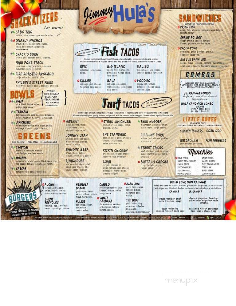 Jimmy Hula's - Clearwater, FL menu_pic