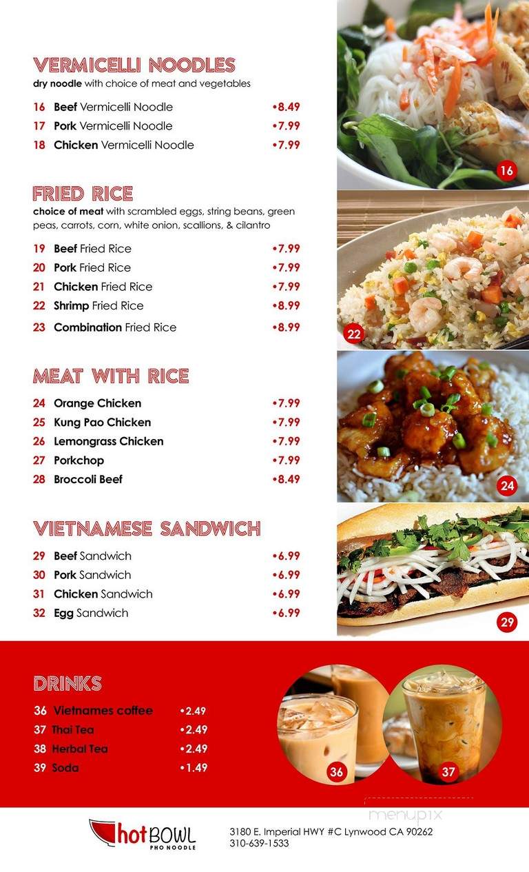 Hot Bowl Noodle - Lynwood, CA menu_pic