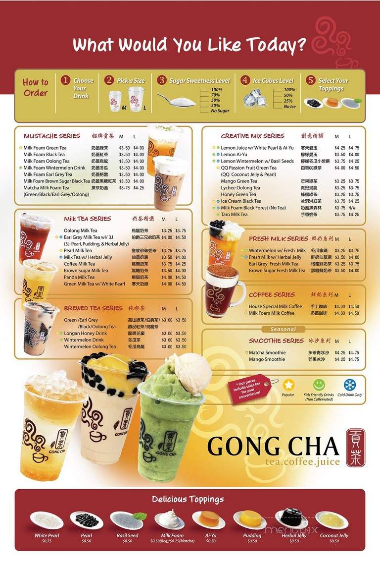 Gong Cha - Folsom, CA menu_pic