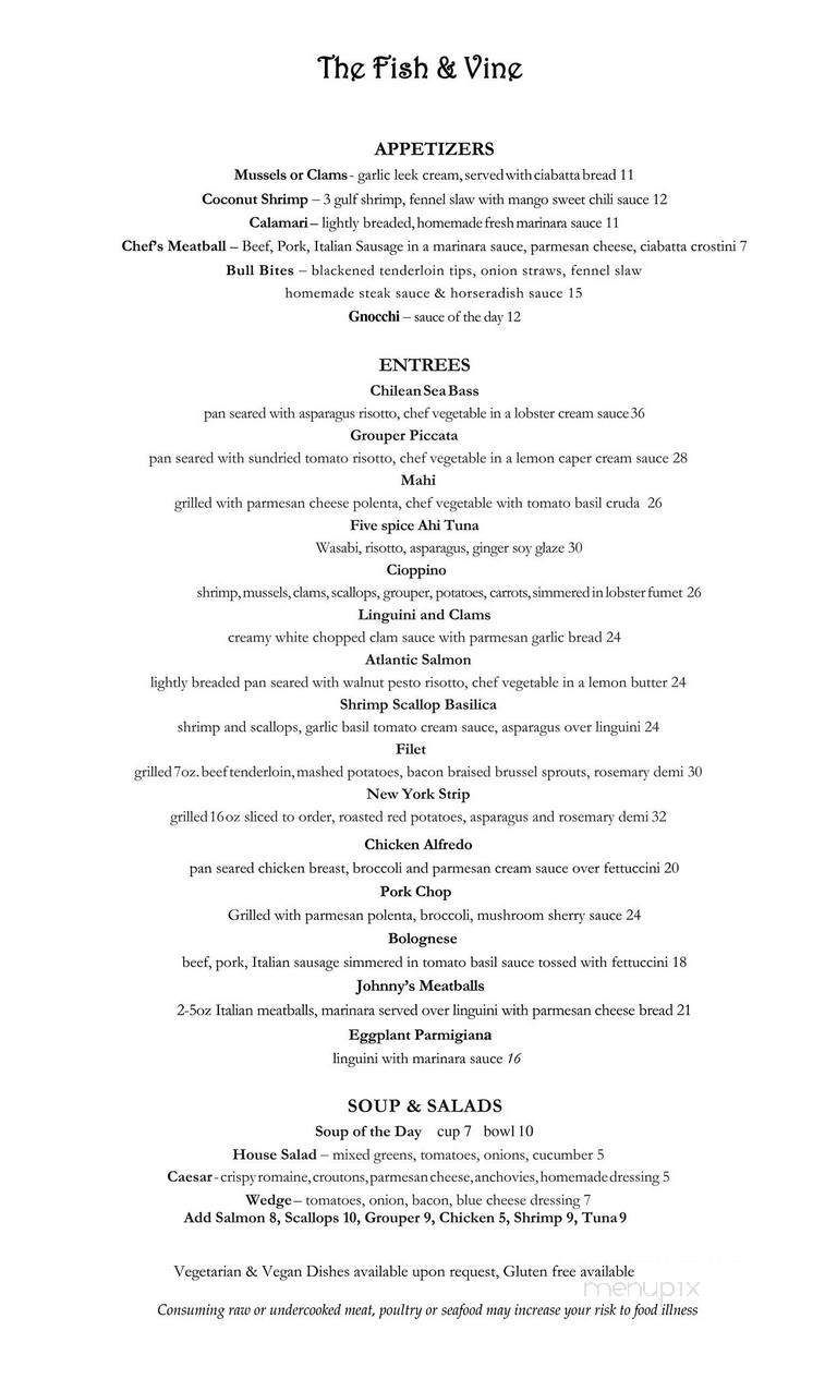 The Fish & Vine - Fort Myers, FL menu_pic