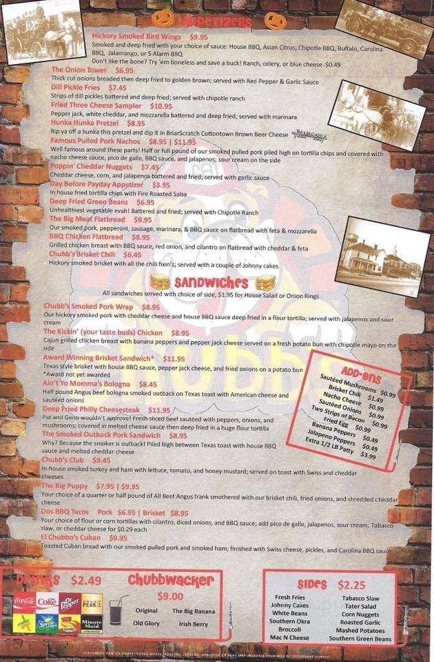 Chubbs Sports Bar And BBQ - Gallatin, TN menu_pic
