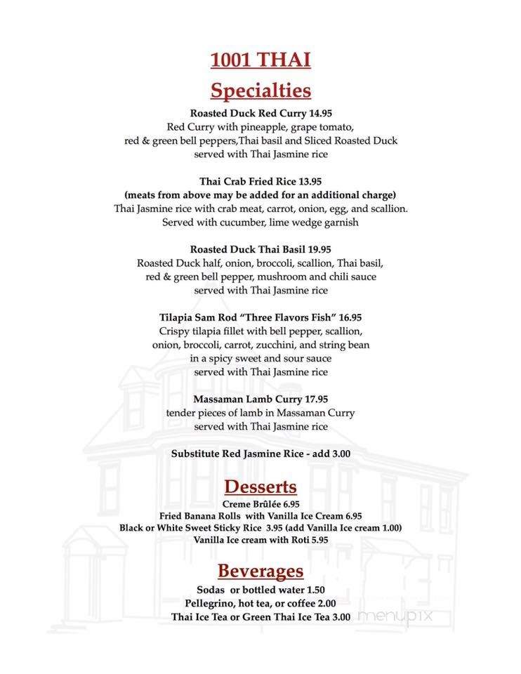 1001 Thai - Easton, PA menu_pic