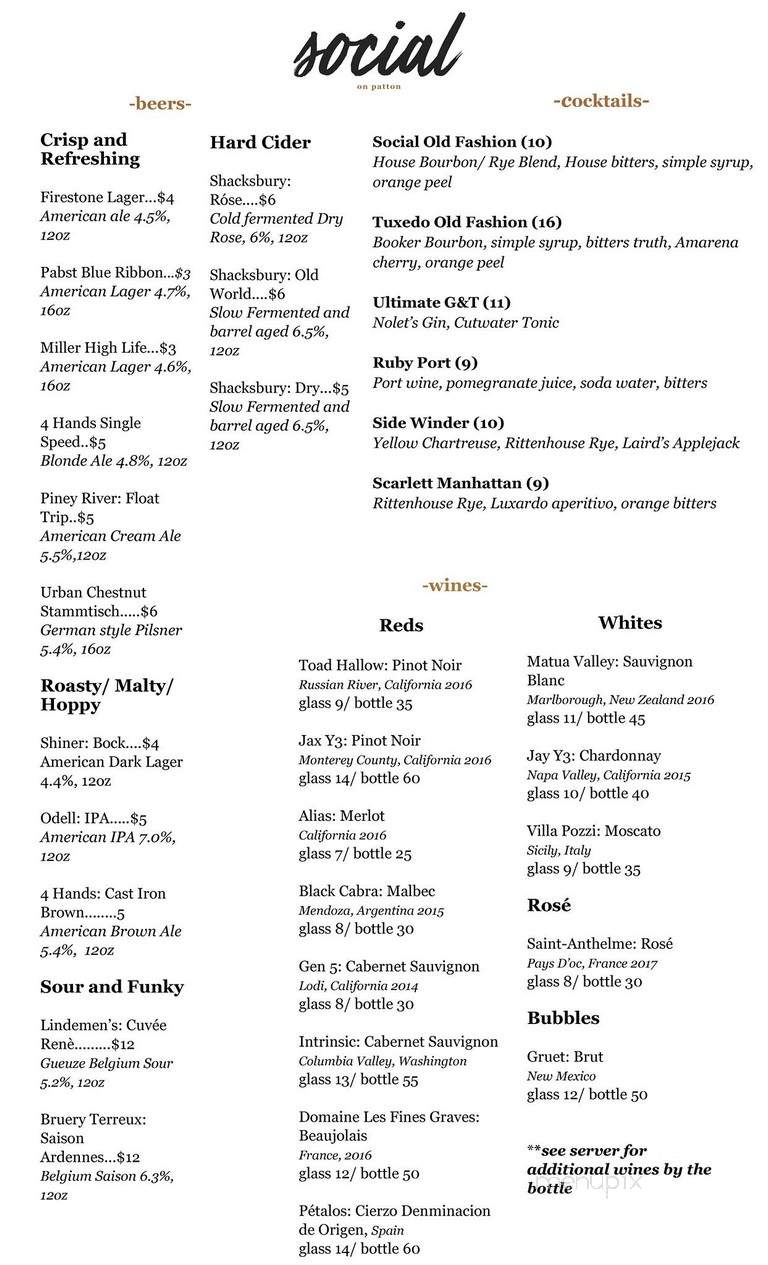 CB Social House - Springfield, MO menu_pic