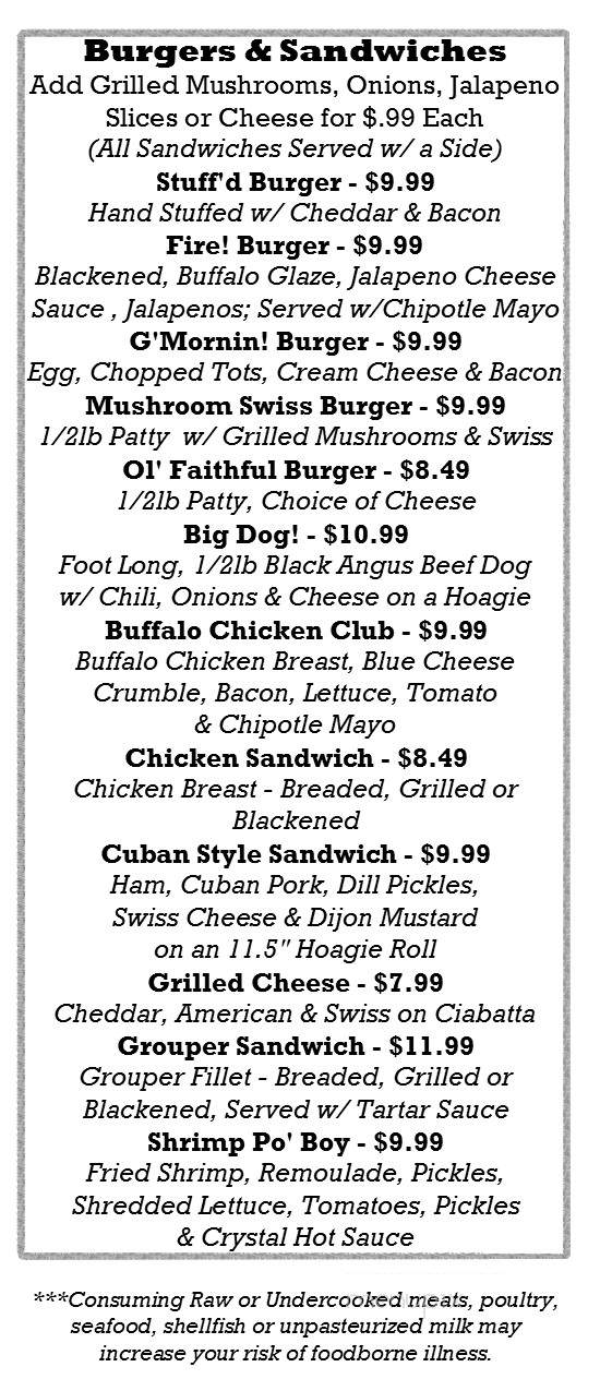 Average Joe's Bar & Grille - Largo, FL menu_pic