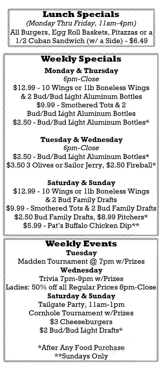 Average Joe's Bar & Grille - Largo, FL menu_pic