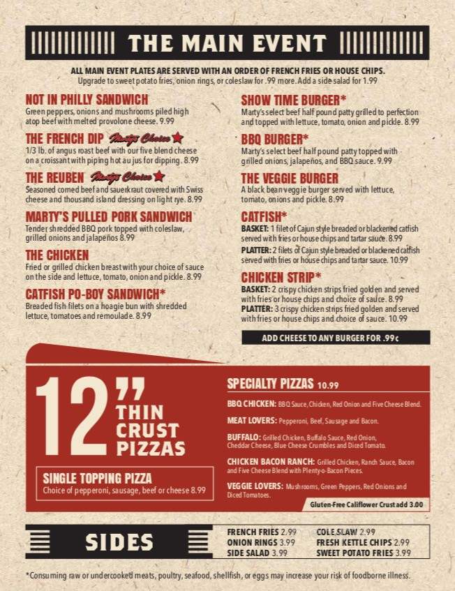 Marty's Sports Bar - Springfield, MO menu_pic