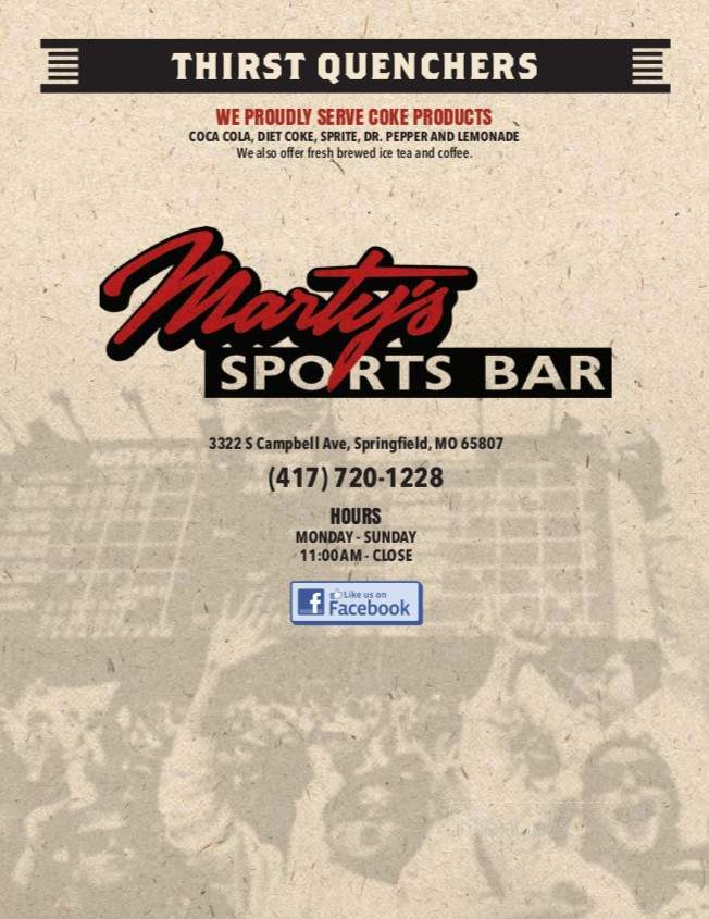 Marty's Sports Bar - Springfield, MO menu_pic