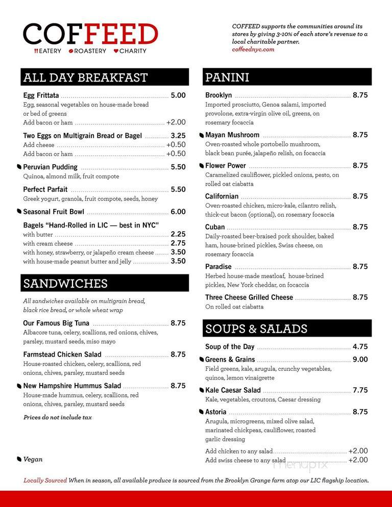 Coffeed - Staten Island, NY menu_pic