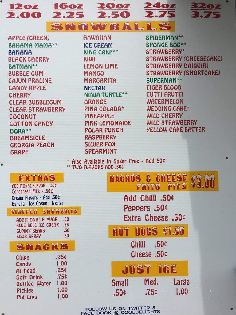 Cool Delights - Port Allen, LA menu_pic