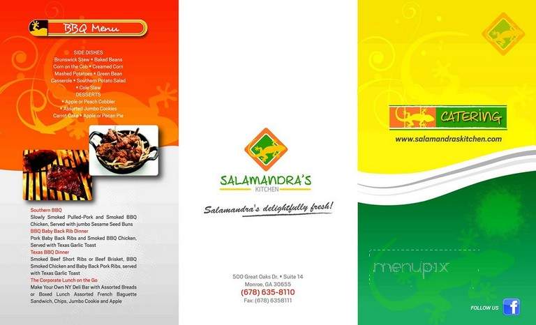 Salamandras Kitchen - Monroe, GA menu_pic