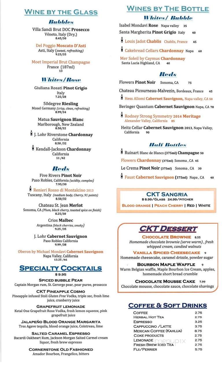 Cornerstone Kitchen & Tap - Jackson, NJ menu_pic