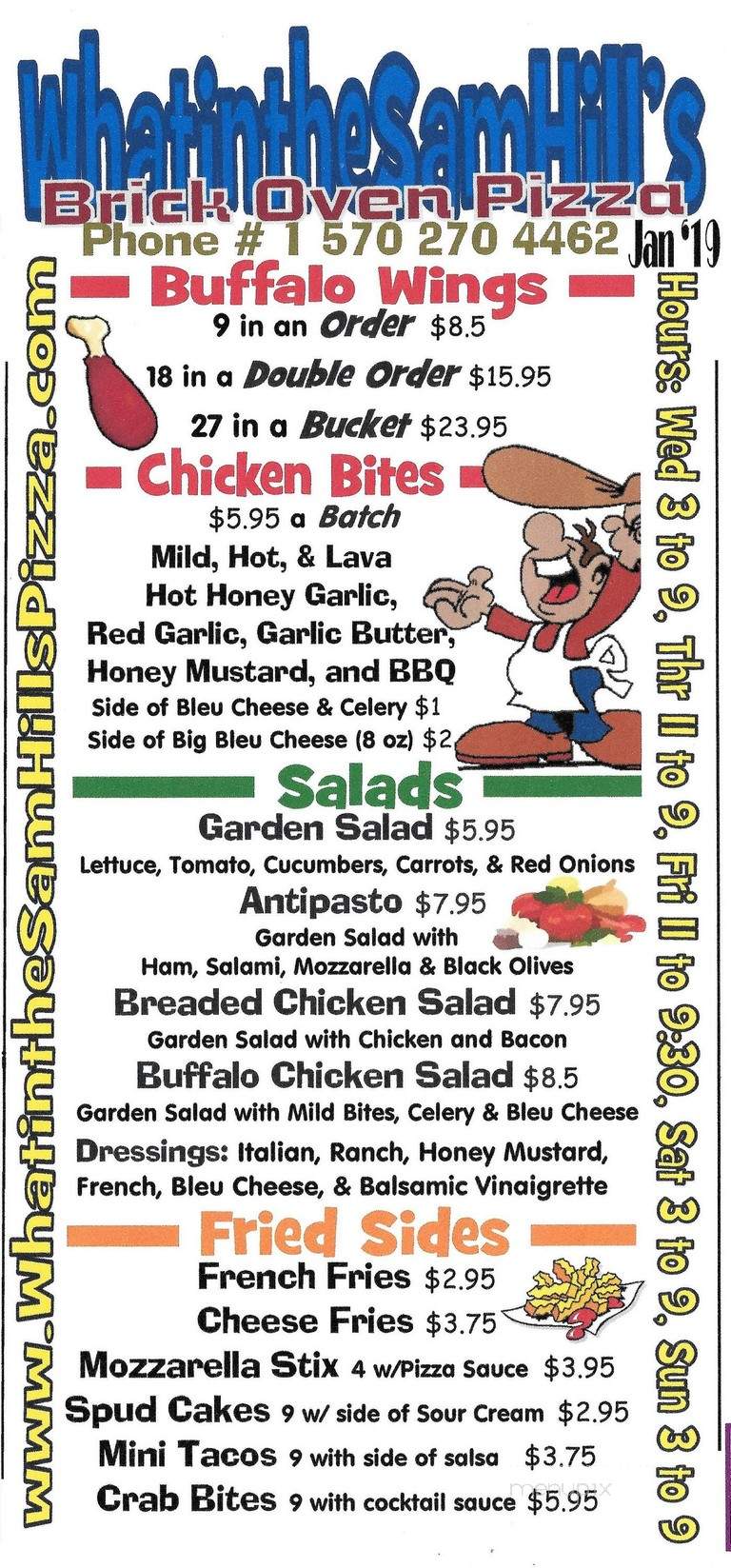 Whatinthe Sam Hill's Brick Oven Pizza - Wilkes-Barre, PA menu_pic