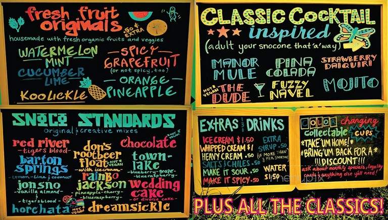 Sno.Co Flattop Shaved Ice - Austin, TX menu_pic