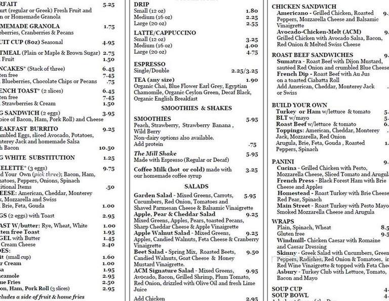 Asbury Coffee Mill - Asbury, NJ menu_pic