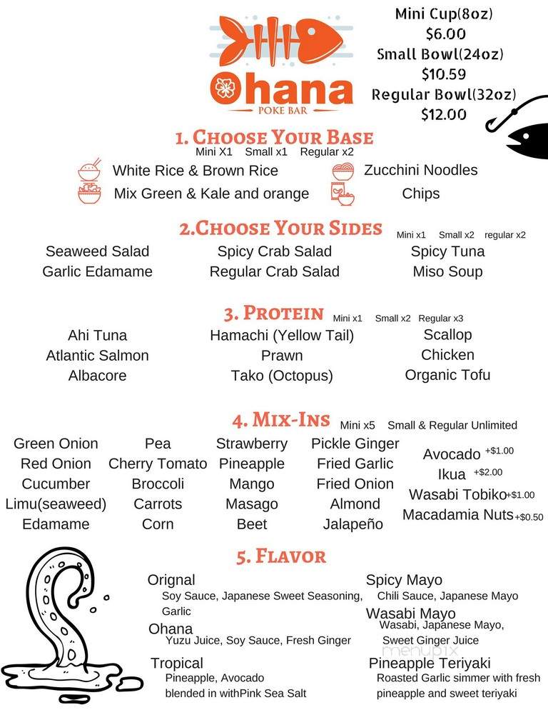 Ohana Poke Bar - San Francisco, CA menu_pic