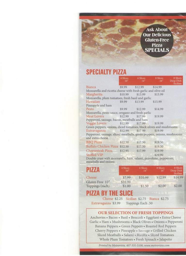 The Original Anthony's Pizza & Italian Restaurant - DeBary, FL menu_pic