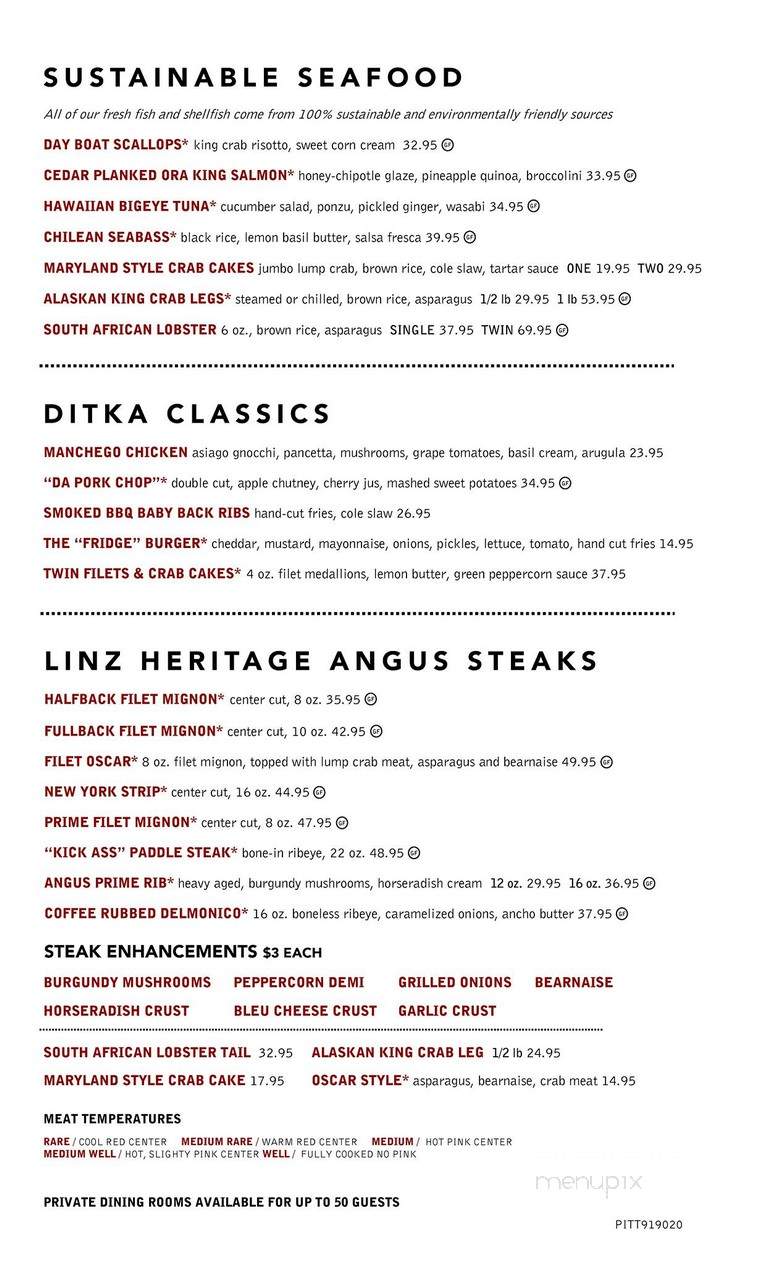 Ditka's - Wexford, PA menu_pic
