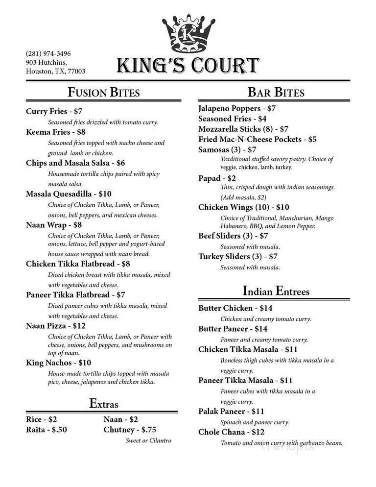 King's Court - Houston, TX menu_pic