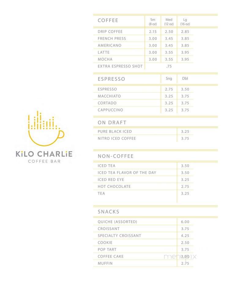 Kilo Charlie - Kansas City, MO menu_pic