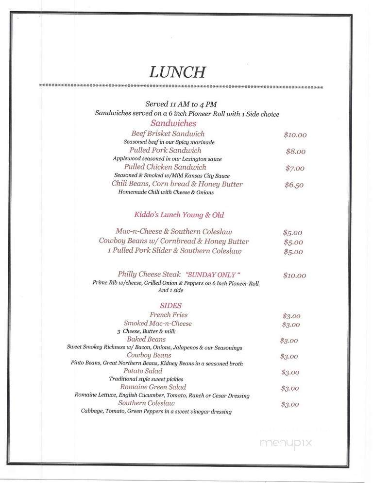 The Old Steam Engine BBQ - Butte Falls, OR menu_pic