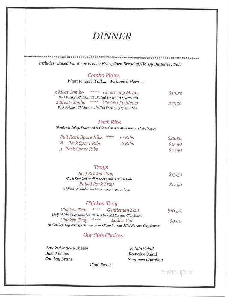 The Old Steam Engine BBQ - Butte Falls, OR menu_pic
