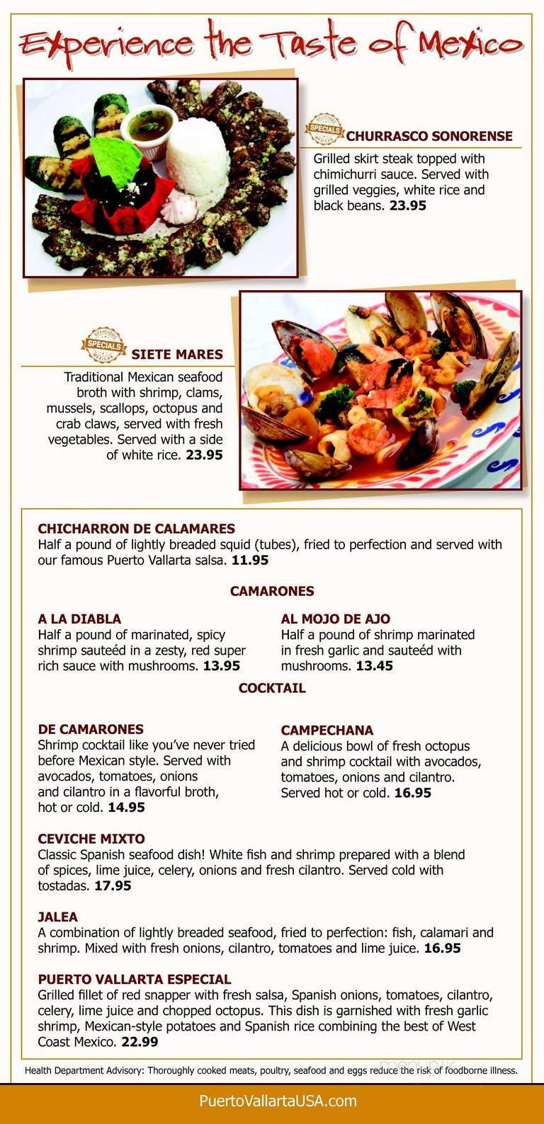 Puerto Vallarta - Danbury, CT menu_pic