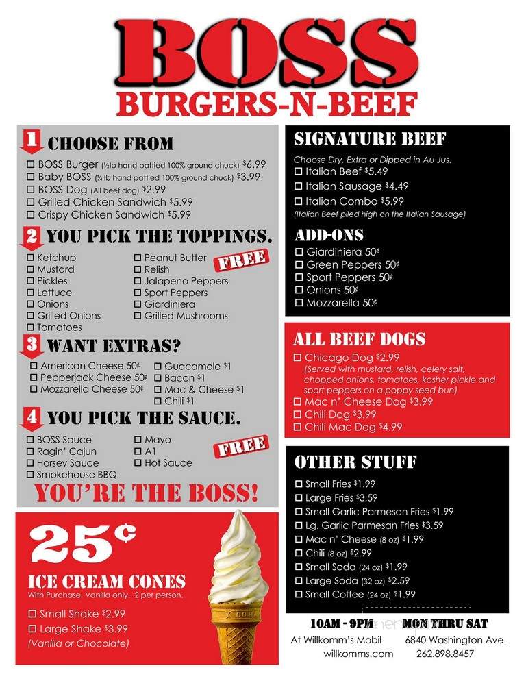 BOSS Burgers-N-Beef - Racine, WI