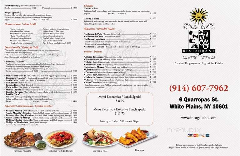 Inca & Gaucho - White Plains, NY menu_pic