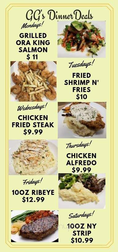 GG Steaks & Spirits - Gonzales, TX menu_pic