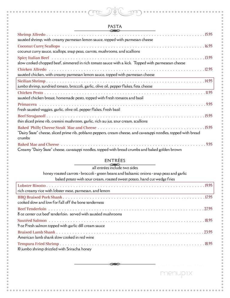 Old 10 Bistro - Stevens Point, WI menu_pic