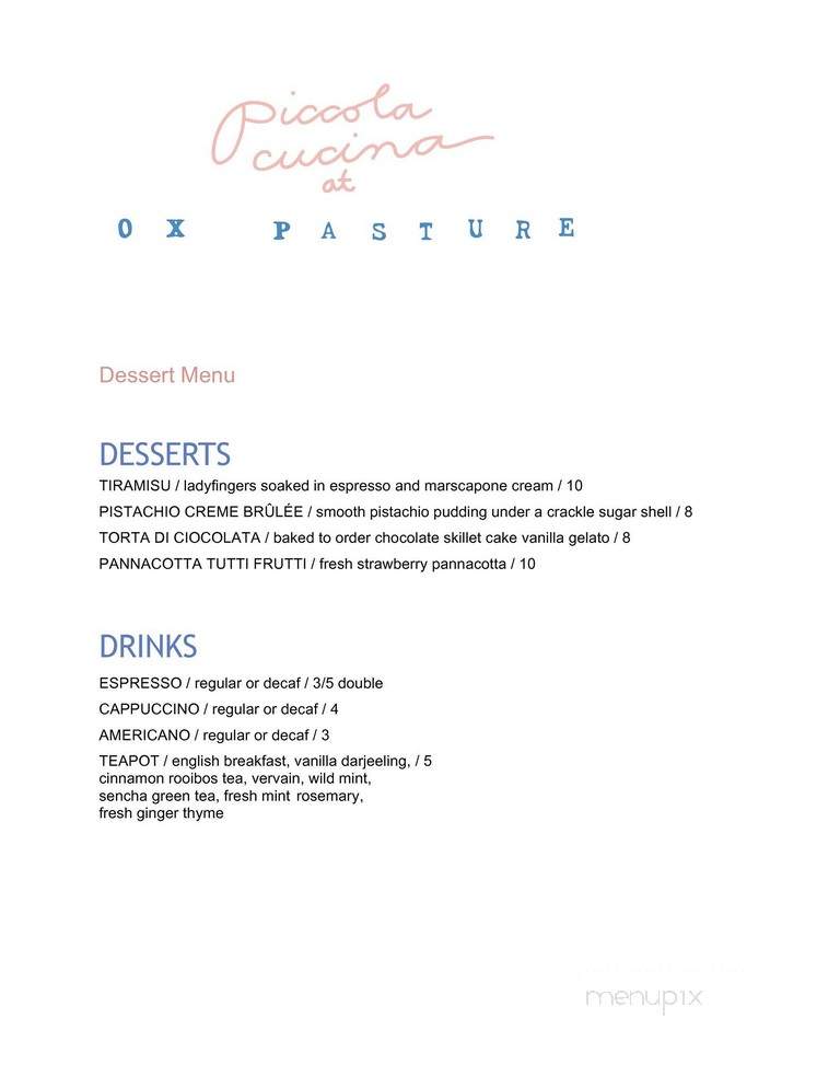 Ox Pasture - Red Lodge, MT menu_pic