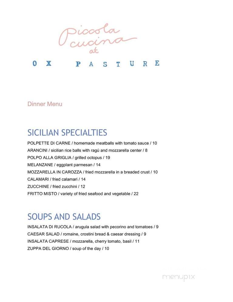 Ox Pasture - Red Lodge, MT menu_pic