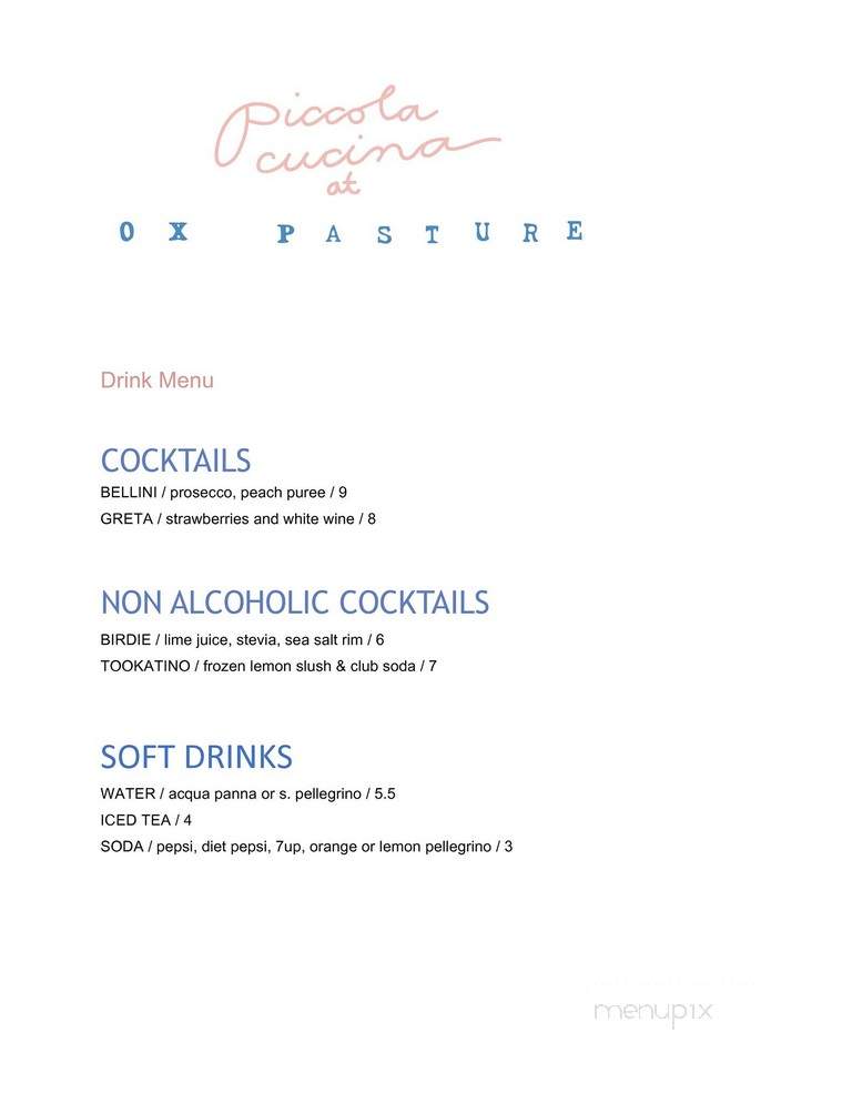 Ox Pasture - Red Lodge, MT menu_pic