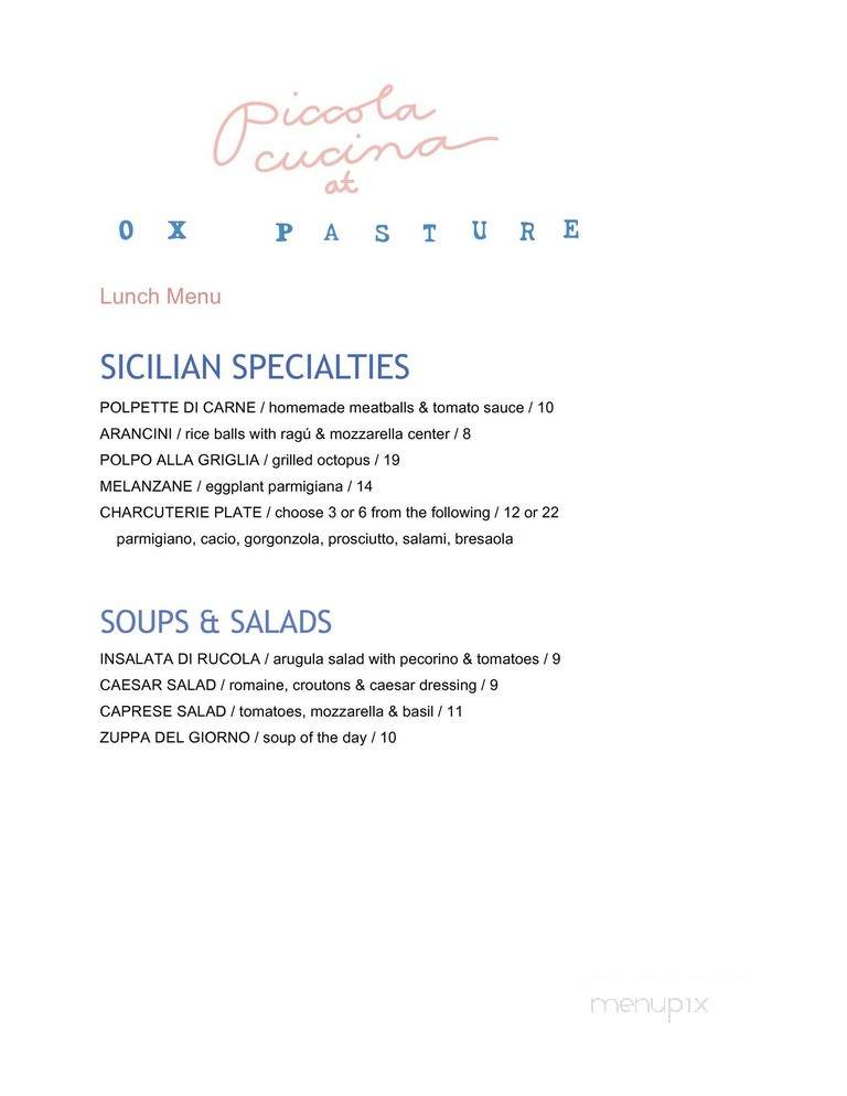 Ox Pasture - Red Lodge, MT menu_pic