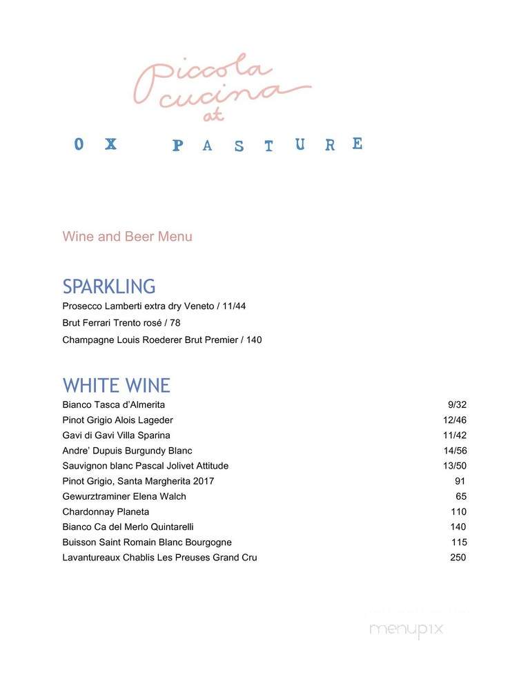 Ox Pasture - Red Lodge, MT menu_pic